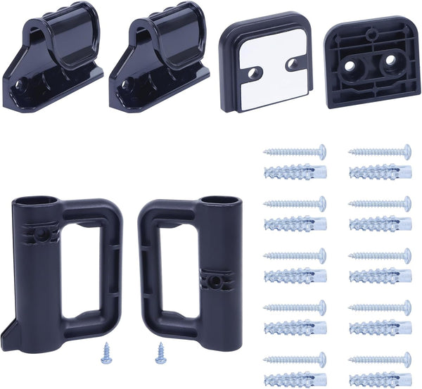 Retractable Baby Gate Replacement Parts, Full Set Wall Mounting Kits for Mesh Gate, Black