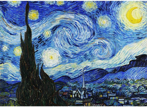 MaxRenard Starry Night Puzzle 1000 Pieces, Van Gogh Artwork Jigsaw Puzzle for Adults, Family Game