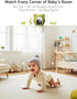 Outinput 2K 4MP 360 2-Way Baby Monitor with Camera and Audio, Indoor Security Camera for Home, PTZ, AI Crying & Feeding
