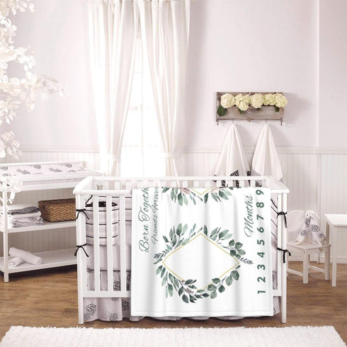 Twins Baby Monthly Blanket for Girls boy, Newborn Month Blanket, Soft Flannel Photography Background Prop, Personalized