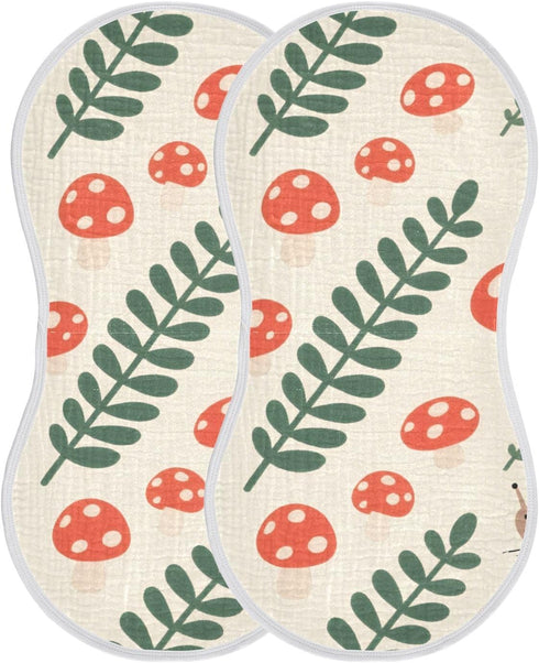 decor gift 4 Pack 22x11in Cotton Baby Burp Cloth Easy Care Forests Mushroom Baby wash Cloth for Unisex boy and Girl