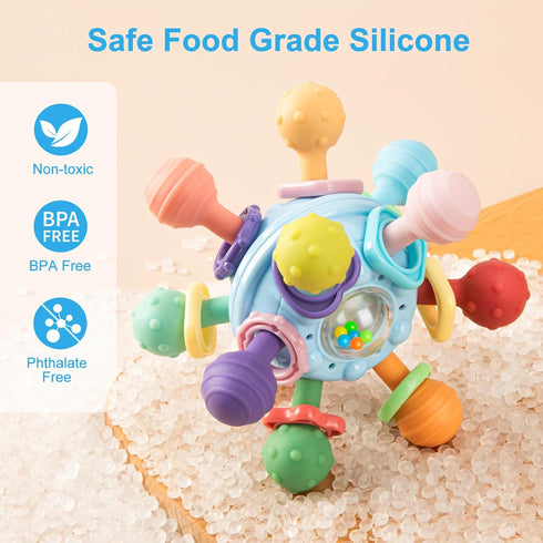 CAHILON 0-6 6-12 1 Easter Baby Teething Toys, Baby Teethers Montessori Sensory Toys for Months, Gifts for Year Old Boys