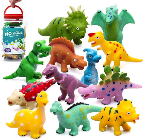 Hely Cancy Dinosaur Bath Toys for Toddler, No Hole Baby Bathtub Shower