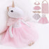 Perfectto Design Ballerina Unicorn Doll Stuffed Animal Play Set for Girls - Plush Toy Doll Set with Bag, Tutu Cloths,