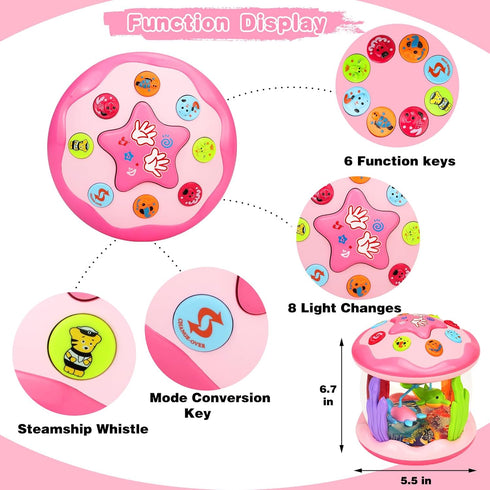 6-12 1 2 6 7 8 9 10 11 12 Avesa Baby Toys Months Girl Gifts: Babies Ocean Rotating Light Up Musical Toys for Toddlers