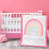 Hahafelt 3 Piece Rainbow Boho Crib Bedding Set for Girls Inspirational Quote Pink