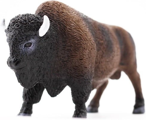 Gemini&Genius North American Bison Figurine Animal Toy, Hand Painted Bull Action Figure for Kids