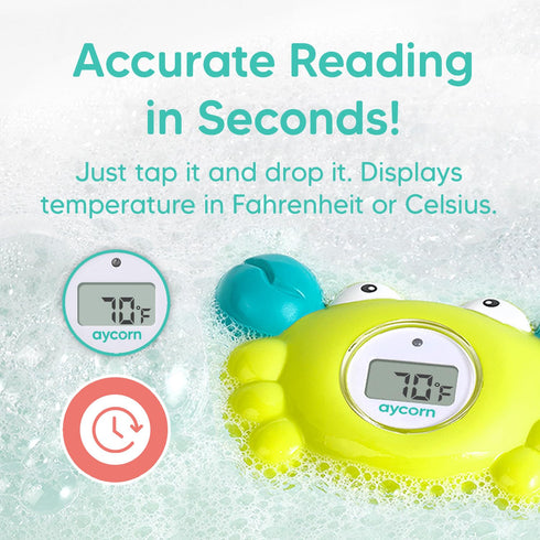 Aycorn Digital Baby Bath & Room Thermometer - Fahrenheit with LED Display & Temperature Warning