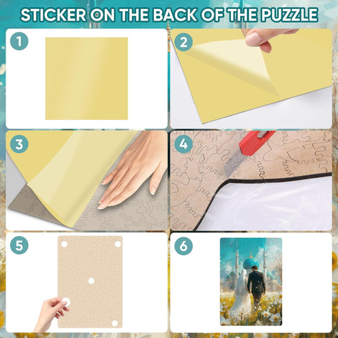 Puzzles for Adults 500 Pieces, Wedding Wooden Puzzles, Unique Shaped Jigsaw Puzzles, Beautiful Gift Package for