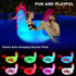 63" 2 Swimming Inflatable Pool Floats with Lights, Chicken Pool Floaties with Solar Powered RGB Color Changing, Large