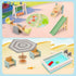 Set 3-6 HAPGFS Wooden Doll House Furniture and Accessories Outdoor Play for Kids- Includes Slide, Swing, BBQ Grill