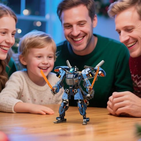 Ubrixmen 2 1 Sets, 6+(Blue) in Transforming Mech Robot Building Mecha Robot City Toy Converts to Transport Plane