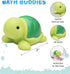 DolliBu Sea Turtle Bath Buddy Squirter – Floating Green Rubber Bath Toy for Toddlers, Fun Water Squirting Play