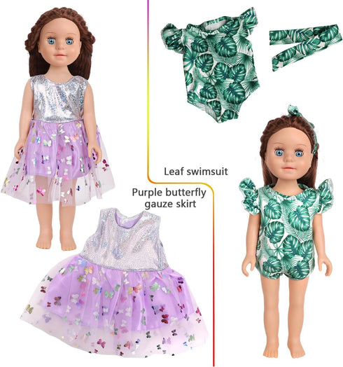 10 Sets 18 Inch 10 of American Doll Clothes, Including of Doll Clothing Dress Outfits for Gift Dolls, Birthday Gifts