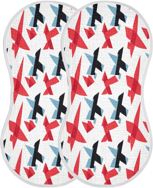 Bulletgxll Set 4, Airplane Pattern Unisex Baby Burp Cloths of Soft Absorbent Organic Cotton Muslin Burping Cloths