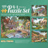 Bits and Pieces 4-in-1 Multi-Pack, 1000 Piece Jigsaw Puzzles for Adults, Village Life by Artist Steve Crisp