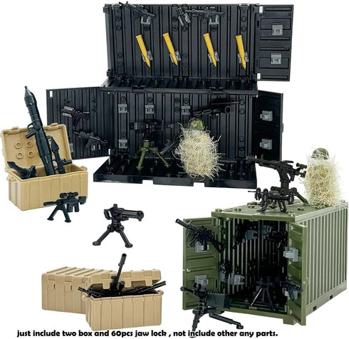 Ferberbears 6+ Building Bricks Military Big Box Toys Shipping Container for Mini Figures,Construction Building Block