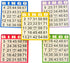 500 (100 5 4"x4" JUNWRROW Bingo Paper Game Cards - Sheets Books of Colors) - Disposable Cards- Ideal for Seniors