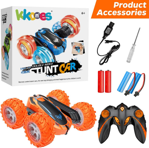 2.4GHz 360 4WD 3 4 5 6 7 8-12 Remote Control Car, Electric Race Stunt Car, Double Sided Rolling Rotating Rotation, LED