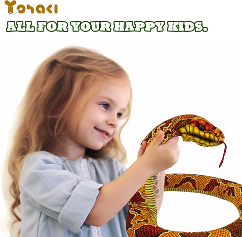 59'' Large Snake Plush Toy - Washable Giant Simulation Cuddle Toy for Boys and Girls Birthday Gift