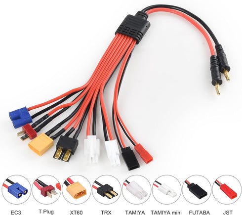 Generic 8 1 XT60/ 4.0mm XT60, EC3, (4.0mm RC Lipo Battery Charger Adapter Connector Splitter Wire in Universal