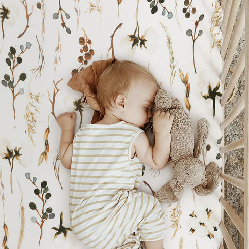 Stretch Ultra Soft Jersey Knit Fitted Crib Sheets Set, 2 Pack, Fits All Standard Crib Mattress Pads, Stylish Flora,