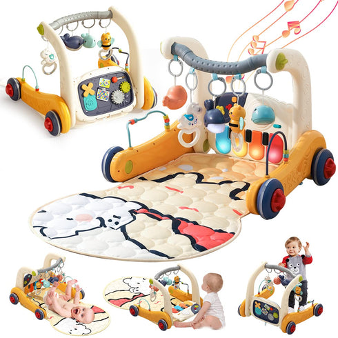 KidsMind Baby Play Mat Gym,4-in-1 Kick and Play Piano Tummy Time Mat Learning