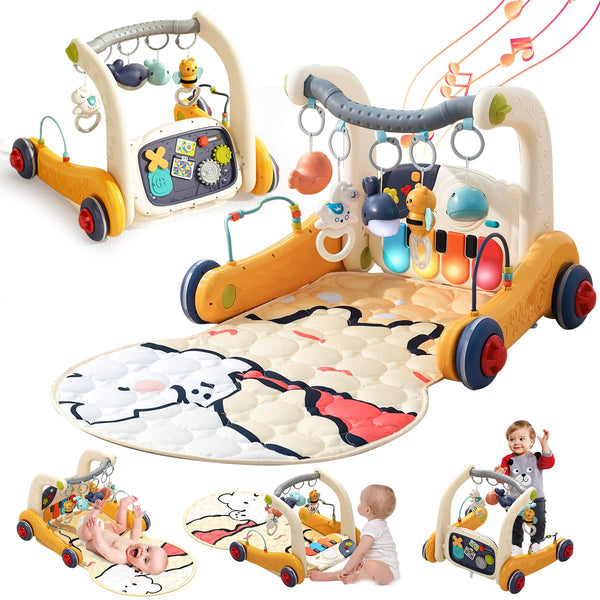 KidsMind Baby Play Mat Gym,4-in-1 Kick and Play Piano Tummy Time Mat Learning