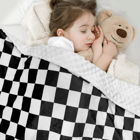 (5060 DILIMI Baby Blanket, Soft Warm Newborn Toddler Minky Plush Dot Blanket for Girl and Boy Unisex in), Black