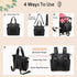 Yomiky Backpack, Leather Diaper Bag Diaper Bag Tote Travel Tote Bags with Large Capacity and Multiple Pockets