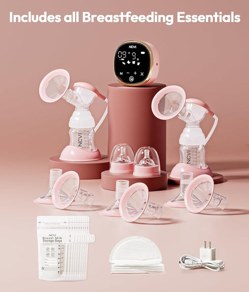 8782, 4 9 NCVI Electric Breast Pump Portable Hospital-Grade Double Pump with Modes & Levels, Anti-Backflow