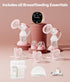 8782, 4 9 NCVI Electric Breast Pump Portable Hospital-Grade Double Pump with Modes & Levels, Anti-Backflow