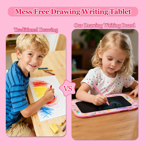 Urcoobela 2 Pack Kids,10Inch 3 4 5 6 7 8 (Pink&Purple-10IN) LCD Writing Tablet for Colorful Reusable Electronic Toddler