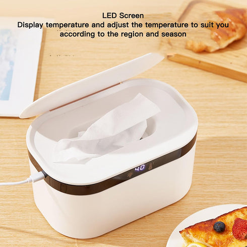 Yoidesu Baby Wipe Warmer, Constant Temperature Wipe Dispenser with Night Light, USB Powered, Compact Portable Baby Wet