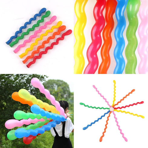 100Pcs 40 Inches Latex Spiral Balloons for Birthday Party, Assorted for Boys and Girls
