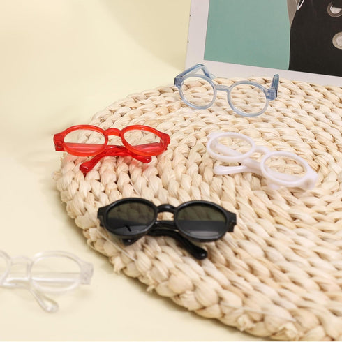 Fukaisu 7pcs Set, (7 Doll Eye Glasses Cute Plastic Doll Dress up Sunglasses Eyeglasses Mini Toy Costume Stuff
