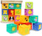 Kingtree Baby Blocks, 9PCS Soft Squeeze Building Blocks Stacking Toys for 6+ Months Babies, Educational Set