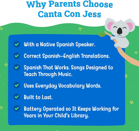 Canta Con Jess 13 6 Spanish Learning Songs Musical Board Book for Babies & Toddlers | Bilingual Sound Book | Great