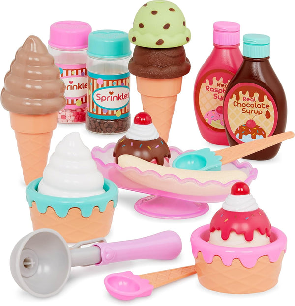 Battat Play Circle Toy Food Ice Cream Set Kitchen Accessories for Kids