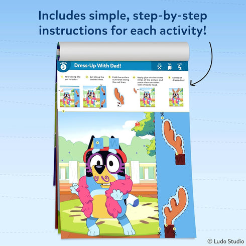 3, 4, 5, 6, 7 Skillmatics Scissor Skills Activity Book - Snip Snip Bluey, Preschool Cutting & Creative Activities, Felt