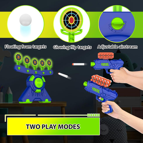 GMAOPHY Shooting Games Toy - Glow in The Dark Floating Ball Targets with Foam Dart Blaster, 10 Balls 5 Targets