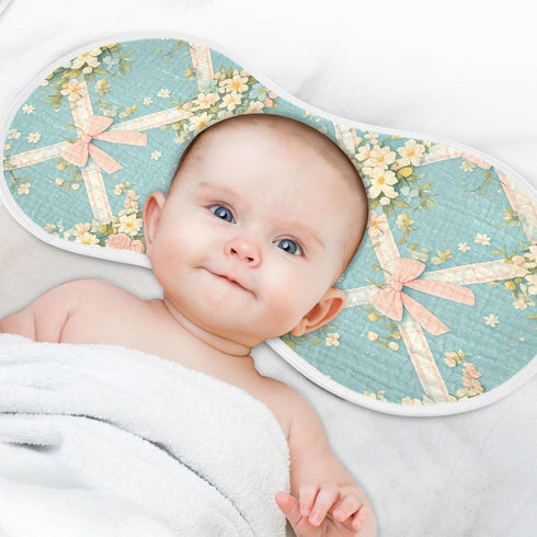 tplaotee 22x11in Vintage Pastel Pink Bows Wildflowers Blue Argyle Shapes Cotton Muslin Baby Burp Cloths Soft Touch Baby