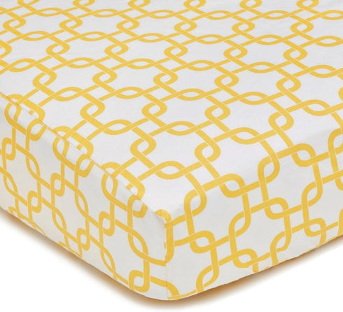 American Baby Company 100% Natural Cotton Percale Fitted Crib Sheet, Golden Yellow Twill Gotcha
