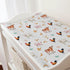 Watercolor Farm Animals Changing Pad Cover, Cow Lamb Chicken Pig Hen Duck Sunflowers Leaves for Boys Girls Diaper Change