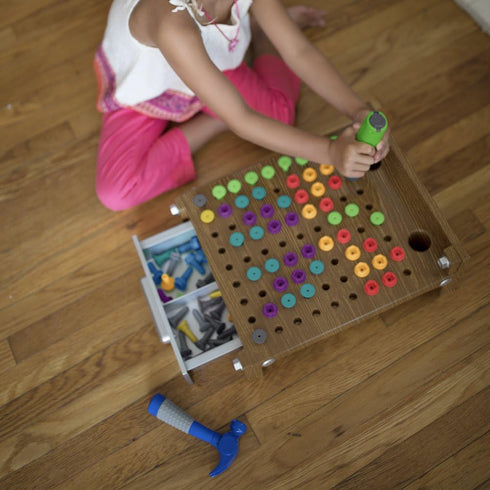 Educational Insights Design & Drill My First Workbench, 125 Pieces Drill Toy, STEM & Construction for Ages 3+