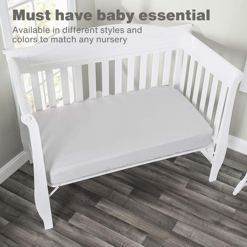 Everyday Kids 2-Pack Fitted Crib Sheets - 100% Soft Breathable Microfiber Baby Sheets for Standard Size Crib Mattress,
