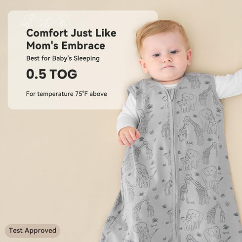 6-12 0.5 3 Pack 100% 2-Way Unnivoll Baby Sleep Sack Months Tog Wearable Blanket Baby, Cotton Lightweight Sleeping Sack