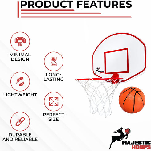 Mini Basketball Hoop - Indoor Durable Plastic Basketball Hoop for Kids and Adults - No Assembling, Premium Game with