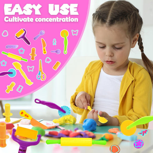 Set, 18 Sets 4-8, Playdough Tools Pcs Play Dough for Kids Ages Creative Play Dough Accessories with Clay Cutters