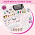 57 PCS Kitchen Playset for Girls - 5-in-1 Toddler Mini Kitchen with Realistic Lights & Sounds, Pink